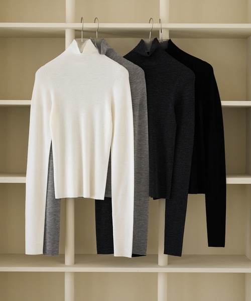anuke（アンヌーク）の「Wholegarment Wool Turtle（ニット/セーター・レディース・グレー/ブラック/チャコールグレー/アイボリー・FREE）」の22枚目の写真