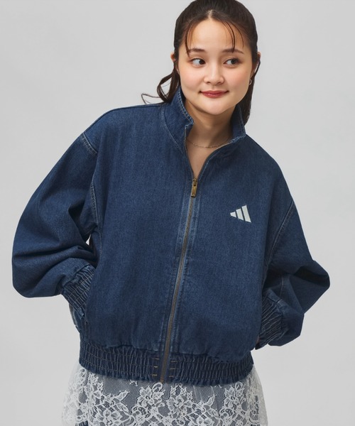 adidas(アディダス)の「アディダス adidas スタジアム ウォッシュ デニム ルーズ フィット ジャケット(デニムジャケット・レディース・ブルー/ダークブルー・S/XL/L/M)」の2枚目の写真