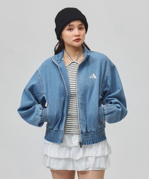 adidas(アディダス)の「アディダス adidas スタジアム ウォッシュ デニム ルーズ フィット ジャケット(デニムジャケット・レディース・ブルー/ダークブルー・S/XL/L/M)」の19枚目の写真
