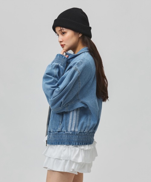 adidas(アディダス)の「アディダス adidas スタジアム ウォッシュ デニム ルーズ フィット ジャケット(デニムジャケット・レディース・ブルー/ダークブルー・S/XL/L/M)」の20枚目の写真