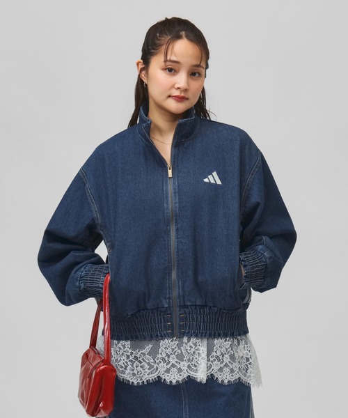adidas(アディダス)の「アディダス adidas スタジアム ウォッシュ デニム ルーズ フィット ジャケット(デニムジャケット・レディース・ブルー/ダークブルー・S/XL/L/M)」の5枚目の写真