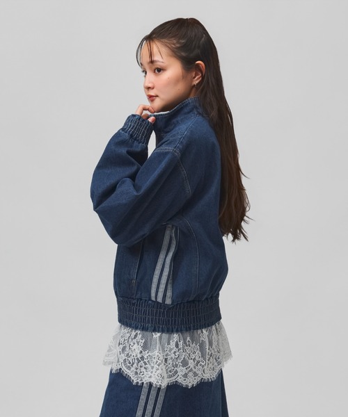 adidas(アディダス)の「アディダス adidas スタジアム ウォッシュ デニム ルーズ フィット ジャケット(デニムジャケット・レディース・ブルー/ダークブルー・S/XL/L/M)」の6枚目の写真