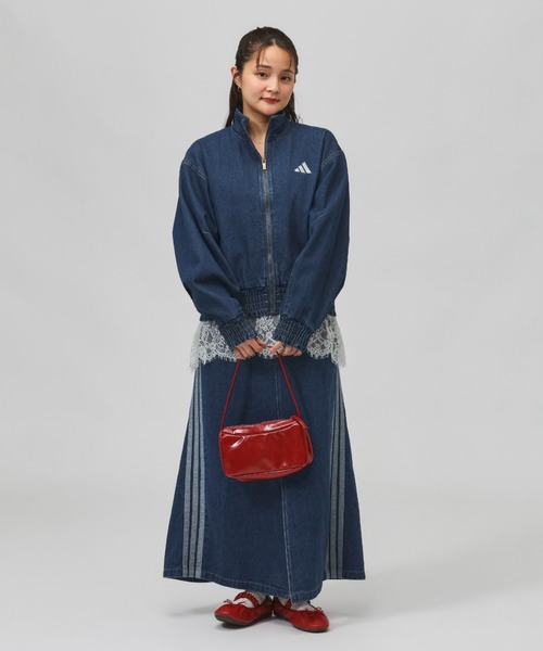 adidas(アディダス)の「アディダス adidas スタジアム ウォッシュ デニム ルーズ フィット ジャケット(デニムジャケット・レディース・ブルー/ダークブルー・S/XL/L/M)」の8枚目の写真