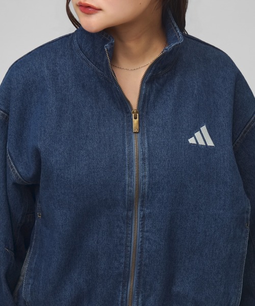 adidas(アディダス)の「アディダス adidas スタジアム ウォッシュ デニム ルーズ フィット ジャケット(デニムジャケット・レディース・ブルー/ダークブルー・S/XL/L/M)」の11枚目の写真