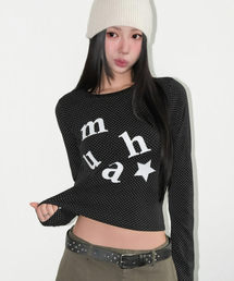ドットパッチロゴ 長袖Tシャツ [ブラック]
