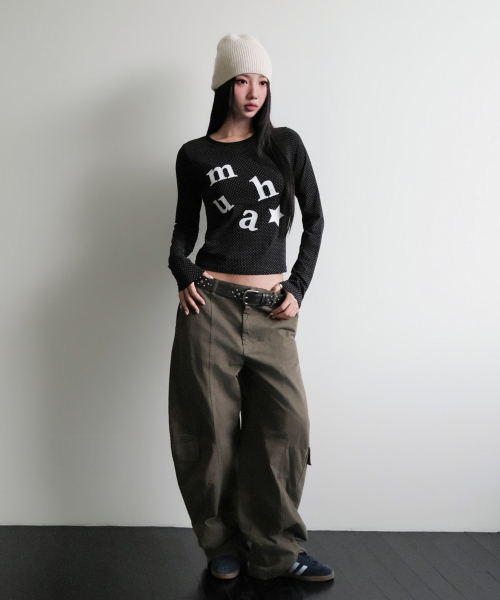 muahmuah（ムーアムーア）の「ドットパッチロゴ 長袖Tシャツ [ブラック]（Tシャツ/カットソー・レディース・その他・FREE）」の11枚目の写真