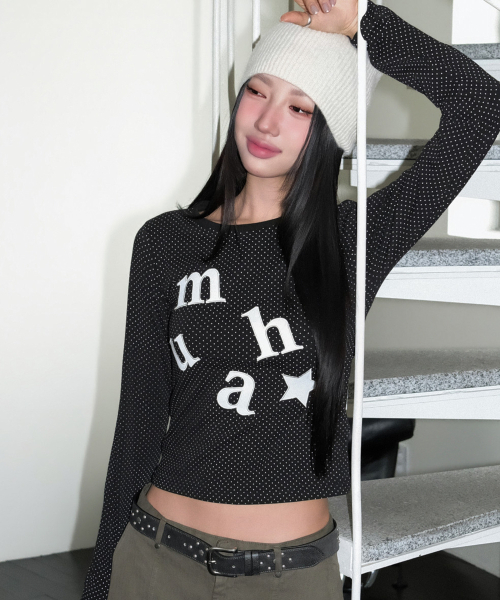 muahmuah（ムーアムーア）の「ドットパッチロゴ 長袖Tシャツ [ブラック]（Tシャツ/カットソー・レディース・その他・FREE）」の14枚目の写真