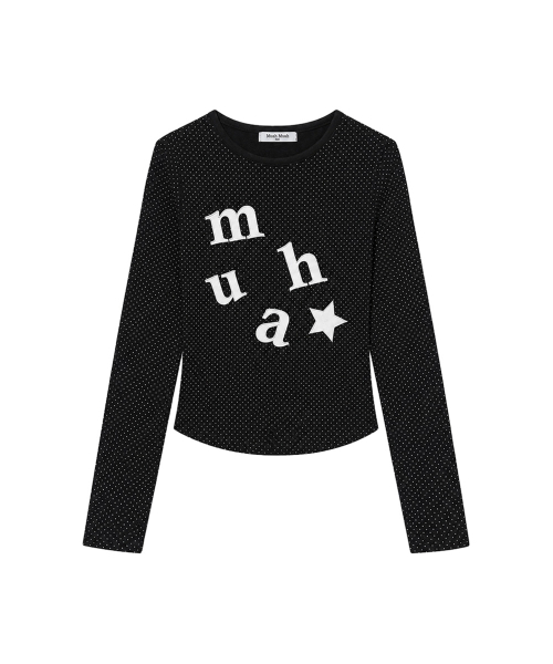 muahmuah（ムーアムーア）の「ドットパッチロゴ 長袖Tシャツ [ブラック]（Tシャツ/カットソー・レディース・その他・FREE）」の16枚目の写真