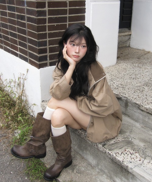 modimood(モディムード)の「ハーフネック2WAYナイトジャンパー(ブルゾン・レディース・ベージュ・FREE)」の14枚目の写真