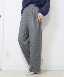 クラシカルで大人っぽい!ツィードタッチワイドロングパンツ