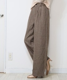 クラシカルで大人っぽい!ツィードタッチワイドロングパンツ