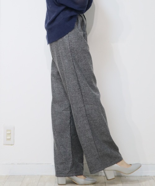 DISKEEN SURE(ディスキーンシュアー)の「クラシカルで大人っぽい!ツィードタッチワイドロングパンツ(その他パンツ・レディース・モカ/グレー・M/L)」の8枚目の写真