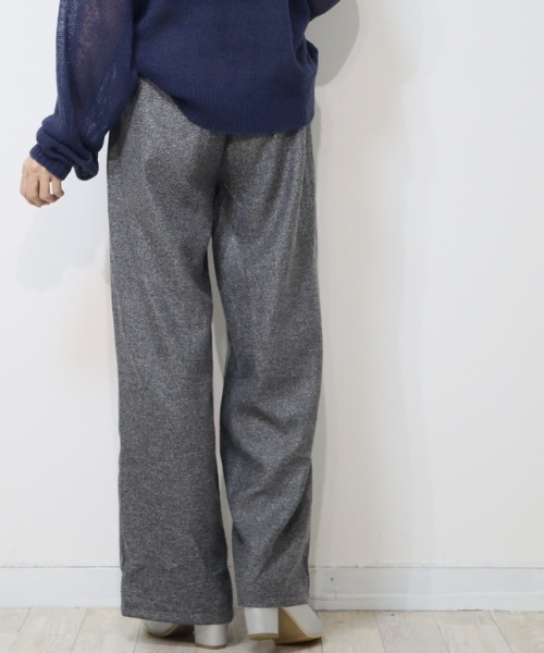 DISKEEN SURE(ディスキーンシュアー)の「クラシカルで大人っぽい!ツィードタッチワイドロングパンツ(その他パンツ・レディース・モカ/グレー・M/L)」の9枚目の写真