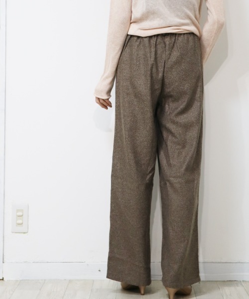 DISKEEN SURE(ディスキーンシュアー)の「クラシカルで大人っぽい!ツィードタッチワイドロングパンツ(その他パンツ・レディース・モカ/グレー・M/L)」の12枚目の写真