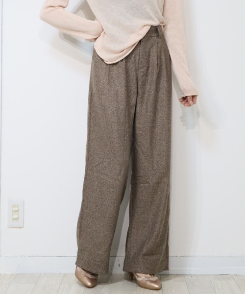 DISKEEN SURE(ディスキーンシュアー)の「クラシカルで大人っぽい!ツィードタッチワイドロングパンツ(その他パンツ・レディース・モカ/グレー・M/L)」の17枚目の写真
