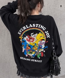 SESAME STREETバックプリントオーバーサイズトレーナー