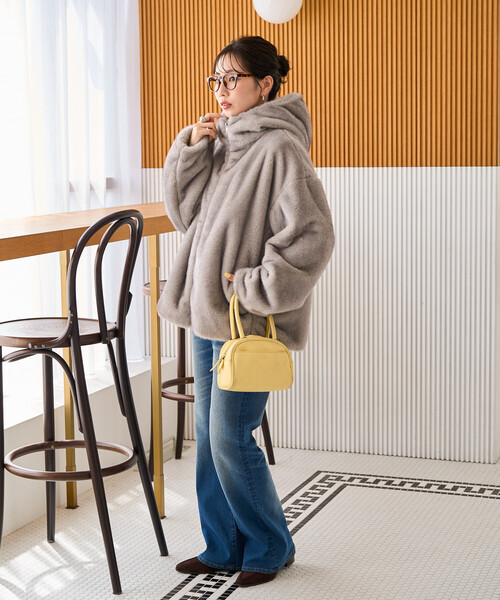 FREAK'S STORE(フリークスストア)の「限定展開 ボリューム ファー フード ジャケット(その他アウター・レディース・ベージュ/グレー/ブラウン・フリ-)」の8枚目の写真