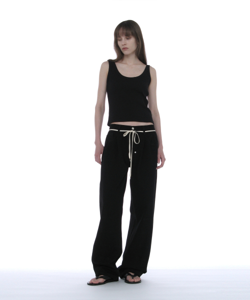 PARTIMENTO WOMEN(パルティメントウィメン)の「ドローストリングリワークドプリーツバギージーンズ_ブラック(デニムパンツ・レディース・その他・SMALL)」の6枚目の写真