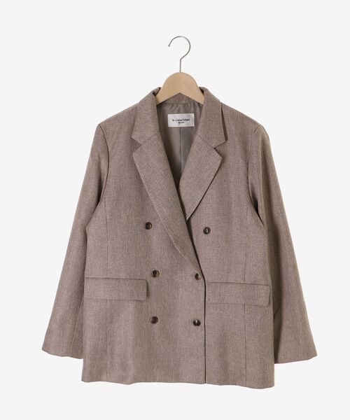 le.coeur blanc（ルクールブラン）の「ミックスメランジダブルブレストジャケット（その他アウター・レディース・ベージュ/グレー・36/38）」の3枚目の写真