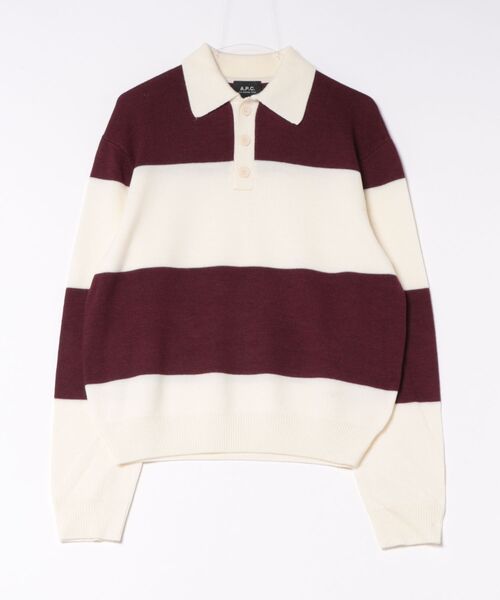 A.P.C.（アーペーセー）の「POLO LUIS LOGO（Tシャツ/カットソー・メンズ・ボルドー/ダークネイビー・XS/S）」の2枚目の写真