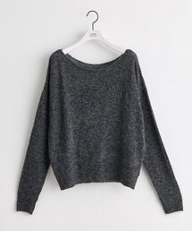 2WAYモヘアタッチルーズメッシュニットプルオーバー