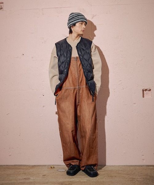 TAION(タイオン)の「【TAION(タイオン)】別注MILITARY CREW NECK BUTTON DOWN JKT(ダウンベスト・メンズ・グリーン/ブラック・MEDIUM/LARGE)」の3枚目の写真