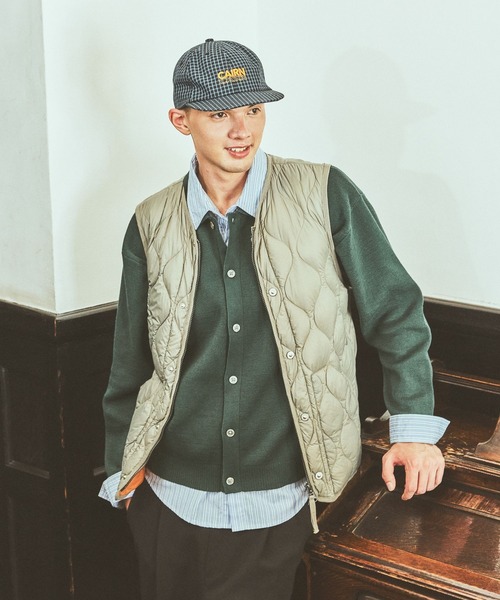 TAION(タイオン)の「【TAION(タイオン)】別注MILITARY CREW NECK BUTTON DOWN JKT(ダウンベスト・メンズ・グリーン/ブラック・MEDIUM/LARGE)」の13枚目の写真