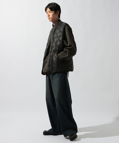 TAION(タイオン)の「【TAION(タイオン)】別注MILITARY CREW NECK BUTTON DOWN JKT(ダウンベスト・メンズ・グリーン/ブラック・MEDIUM/LARGE)」の17枚目の写真