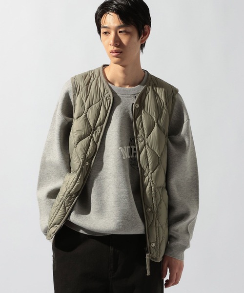TAION(タイオン)の「【TAION(タイオン)】別注MILITARY CREW NECK BUTTON DOWN JKT(ダウンベスト・メンズ・グリーン/ブラック・MEDIUM/LARGE)」の22枚目の写真