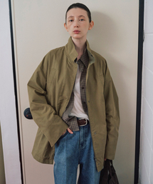 HIGH NECK COTTON FIELD JACKET_BEIGE