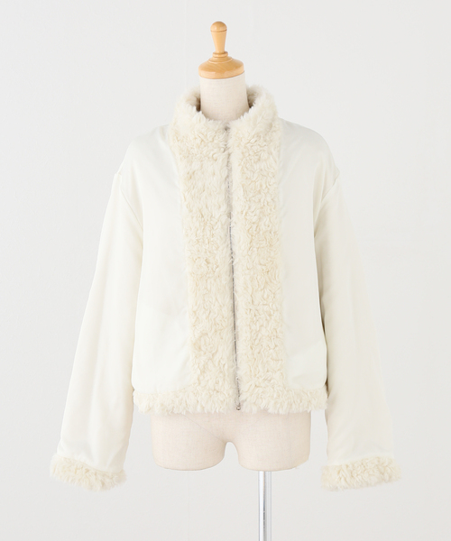 U by SPICK&SPAN(ユーバイスピックアンドスパン)の「LOW CLASSIC Lc / ロウ クラシック エルシー FUZZY FAKE FUR JK(その他アウター・レディース・アイボリー・MEDIUM)」の5枚目の写真