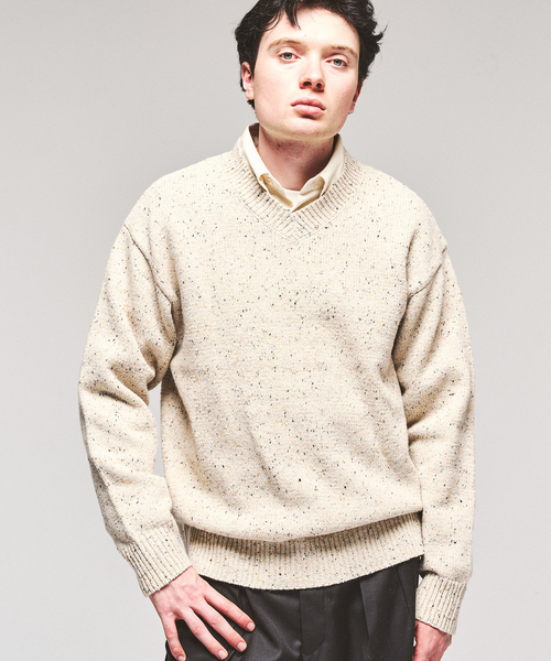 417 EDIFICE(フォーワンセブンエディフィス)の「カラーネップ Vネックニット(ニット/セーター・メンズ・オレンジ/ネイビー/ホワイト系その他・LARGE/MEDIUM)」の17枚目の写真