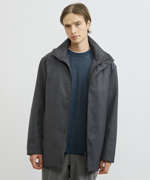 MEN'S MELROSE（メンズメルローズ）の「TWシャークスキンボンディングフーデットブルゾン ｜防風 / 保温（ブルゾン・メンズ・グレー/ブラック・5/4/3/2）」の21枚目の写真