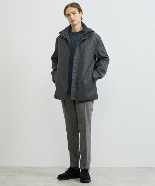MEN'S MELROSE（メンズメルローズ）の「TWシャークスキンボンディングフーデットブルゾン ｜防風 / 保温（ブルゾン・メンズ・グレー/ブラック・5/4/3/2）」の11枚目の写真