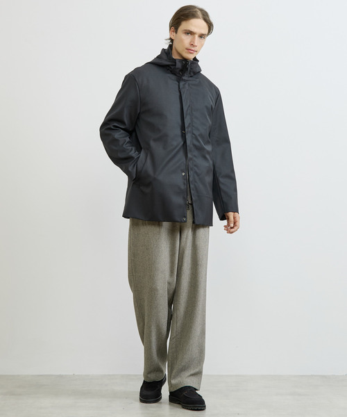 MEN'S MELROSE（メンズメルローズ）の「TWシャークスキンボンディングフーデットブルゾン ｜防風 / 保温（ブルゾン・メンズ・グレー/ブラック・5/4/3/2）」の8枚目の写真