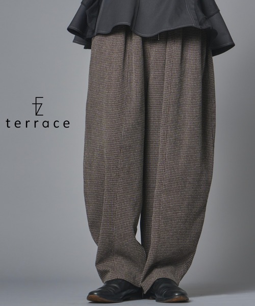 terrace(テラス)の「ツイードセンターシームイージーパンツ(その他パンツ・レディース・ブルー/オフホワイト/ブラウン・FREE)」の2枚目の写真