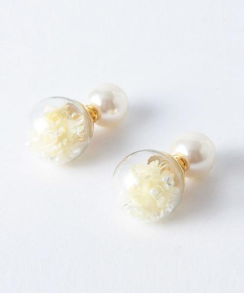 Another Edition（アナザーエディション）の「フラワーピアス/AEBFC FLW P（ピアス（両耳用）・レディース・オフホワイト/コバルトブルー・FREE）」の2枚目の写真