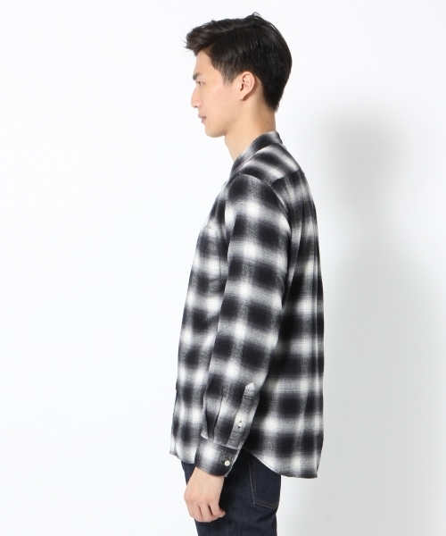 GLOBAL WORK（グローバルワーク）の「バンドカラーソフトフランネル/719673（シャツ/ブラウス・メンズ・ブラック/ネイビー/ライトパープル・SMALL/MEDIUM/X-LARGE/LARGE）」の7枚目の写真