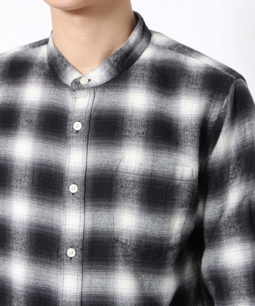 GLOBAL WORK（グローバルワーク）の「バンドカラーソフトフランネル/719673（シャツ/ブラウス・メンズ・ブラック/ネイビー/ライトパープル・SMALL/MEDIUM/X-LARGE/LARGE）」の11枚目の写真