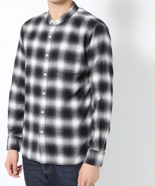 GLOBAL WORK（グローバルワーク）の「バンドカラーソフトフランネル/719673（シャツ/ブラウス・メンズ・ブラック/ネイビー/ライトパープル・SMALL/MEDIUM/X-LARGE/LARGE）」の12枚目の写真