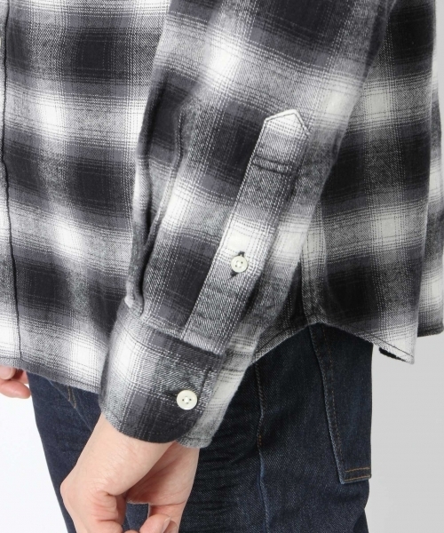 GLOBAL WORK（グローバルワーク）の「バンドカラーソフトフランネル/719673（シャツ/ブラウス・メンズ・ブラック/ネイビー/ライトパープル・SMALL/MEDIUM/X-LARGE/LARGE）」の13枚目の写真