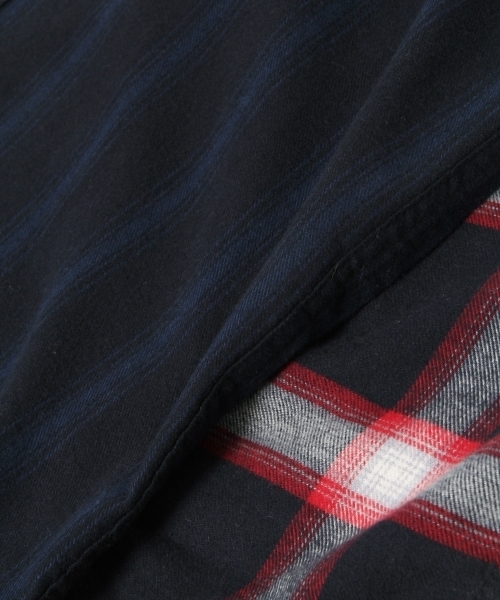 GLOBAL WORK（グローバルワーク）の「バンドカラーソフトフランネル/719673（シャツ/ブラウス・メンズ・ブラック/ネイビー/ライトパープル・SMALL/MEDIUM/X-LARGE/LARGE）」の15枚目の写真