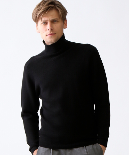 ABAHOUSE（アバハウス）の「畦リブタートルネック（ニット/セーター・メンズ・ワイン/ブラック/オフホワイト/グレー・46/44/48）」の3枚目の写真
