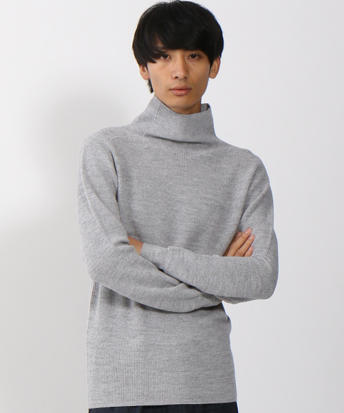 ABAHOUSE（アバハウス）の「畦リブタートルネック（ニット/セーター・メンズ・ワイン/ブラック/オフホワイト/グレー・46/44/48）」の5枚目の写真