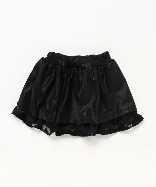 CHUBBYGANG（チャビーギャング）の「ドットフリルギャザースカート（スカート・キッズ・ブラック/ホワイト・140/110/160/130/150/120/100）」の2枚目の写真