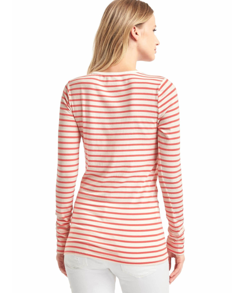 GAP（ギャップ）の「Gap 長袖ソフトストライプTシャツ（Tシャツ/カットソー・レディース・マルチ/オレンジ/ブルー・XXS/XS/L/S/M）」の4枚目の写真