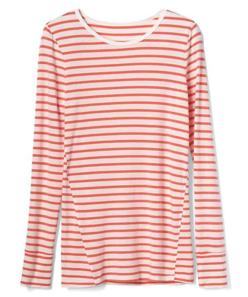 GAP（ギャップ）の「Gap 長袖ソフトストライプTシャツ（Tシャツ/カットソー・レディース・マルチ/オレンジ/ブルー・XXS/XS/L/S/M）」の9枚目の写真