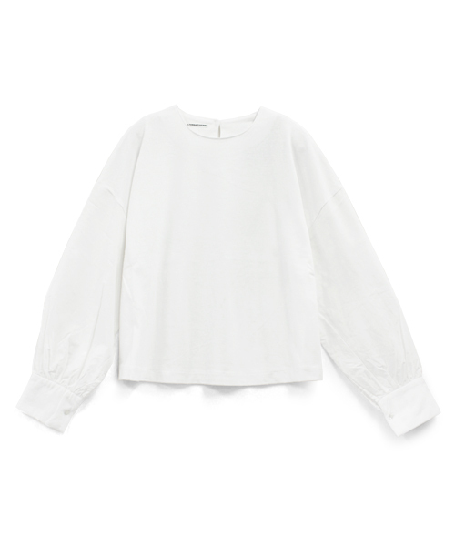 RNA（アールエヌエー）の「M0627 ドロップショルダーコンビTシャツ（Tシャツ/カットソー・レディース・ネイビー/ブラック/ホワイト・MEDIUM）」の2枚目の写真