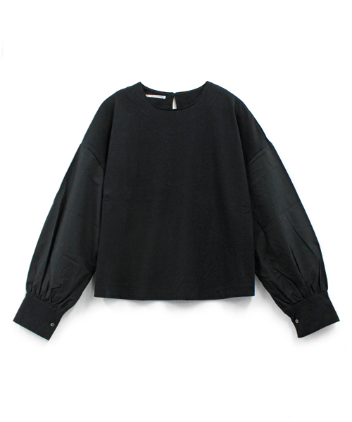 RNA（アールエヌエー）の「M0627 ドロップショルダーコンビTシャツ（Tシャツ/カットソー・レディース・ネイビー/ブラック/ホワイト・MEDIUM）」の3枚目の写真