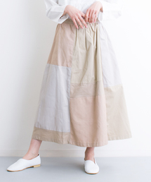 MERLOT | コットン配色パッチワークスカート 2219(スカート)